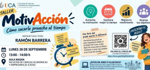 El 28 de septiembre se celebrará en el Aula Magna de la Facultad el taller “MotivAcción: có...